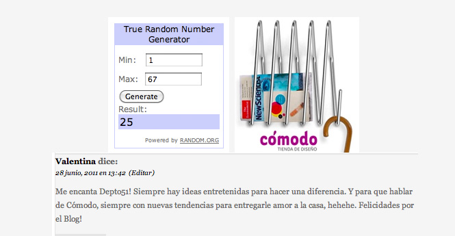 Ganador concurso Cómodo!