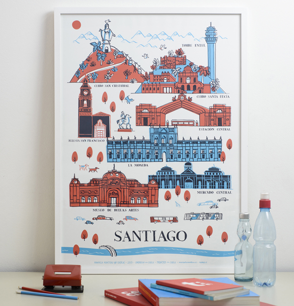 Patrimonial - Santiago - afiche - rojo azul copia