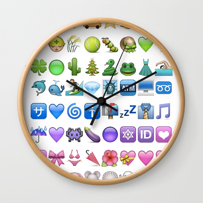 emoji-icons-by-colors-wall-clocks