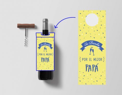 Descargable Gratis: Etiqueta para vino Día del Padre